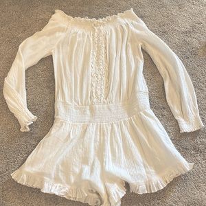 Cotton/gauze white romper